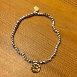 Katie Loxton Paw-Fect Bracelet silver with gold paw charm